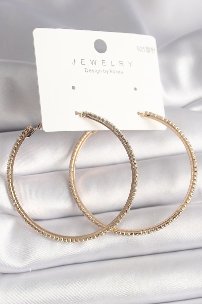 Pirinç Gold Renk Zirkon Taşlı Halka Model Kadın Küpe Pirinç Gold Renk Zirkon Taşlı Halka Model Kadın Küpe