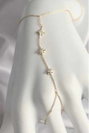 Pirinç Gold Renk Zirkon Taşl Yıldız Model Kadın şahmeran Pirinç Gold Renk Zirkon Taşl Yıldız Model Kadın şahmeran