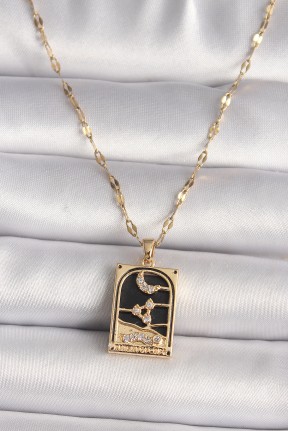 316l çelik Gold Renk Zirkon Taşlı Ay Figürlü Tarot Model Kadın Kolye 316l çelik Gold Renk Zirkon Taşlı Ay Figürlü Tarot Model Kadın Kolye