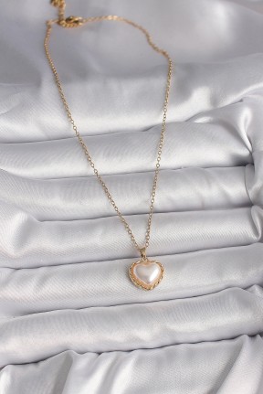 316l çelik Gold Renk Zincir 3d İnci Kalp Model Kadın Kolye 316l çelik Gold Renk Zincir 3d İnci Kalp Model Kadın Kolye