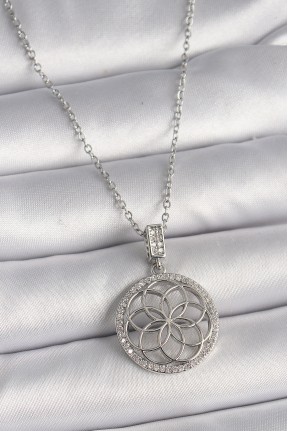 316l çelik Gümüş Renk Zincir Zirkon Taşlı Lotus Model Kadın Kolye 316l çelik Gümüş Renk Zincir Zirkon Taşlı Lotus Model Kadın Kolye