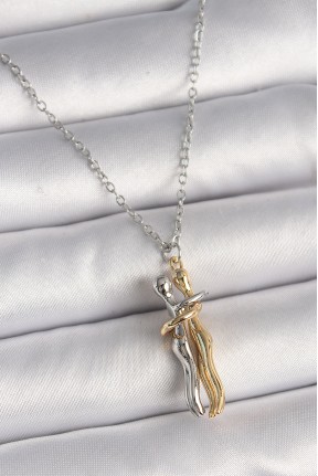 316l çelik Gümüş Renk Zincir Sarılma Model Kadın Kolye 316l çelik Gümüş Renk Zincir Sarılma Model Kadın Kolye