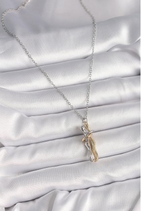 316l çelik Gümüş Renk Zincir Sarılma Model Kadın Kolye 316l çelik Gümüş Renk Zincir Sarılma Model Kadın Kolye