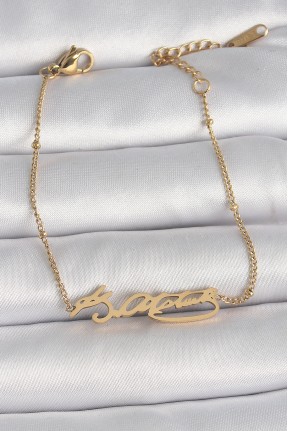 316l çelik Gold Renk Atatürk İmza Model Kadın Bileklik 316l çelik Gold Renk Atatürk İmza Model Kadın Bileklik