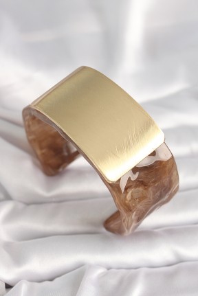 Kahverengi Mermer Desen Akrilik Platik Gold Dikdörtgen Plaka Model Vintage Kadın Bilezik Kahverengi Mermer Desen Akrilik Platik Gold Dikdörtgen Plaka Model Vintage Kadın Bilezik