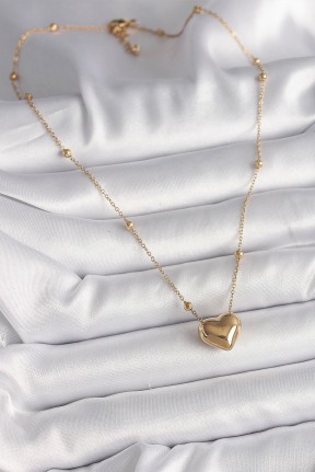 316l çelik Gold Renk Topçuk Detaylı Zincir Kalp Model Kadın Kolye 316l çelik Gold Renk Topçuk Detaylı Zincir Kalp Model Kadın Kolye