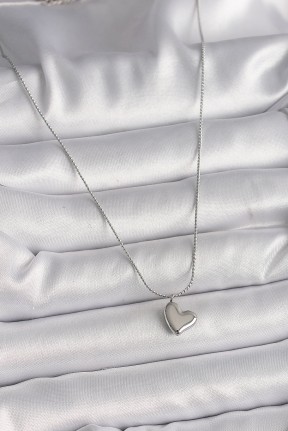 316l çelik Gümüş Renk Zincir Kalp Figür Kadın Kolye 316l çelik Gümüş Renk Zincir Kalp Figür Kadın Kolye