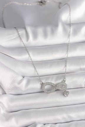 316l çelik Gümüş Renk Zincir Zirkon Taşlı Sonsuzluk Model Taşlı Kalp Detay Kadın Kolye 316l çelik Gümüş Renk Zincir Zirkon Taşlı Sonsuzluk Model Taşlı Kalp Detay Kadın Kolye