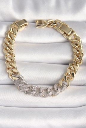 Pirinç Gold Renk Zirkon Taşlı Halka Zincir Xuping Vip Seri Exculusive Kadın Bileklik Pirinç Gold Renk Zirkon Taşlı Halka Zincir Xuping Vip Seri Exculusive Kadın Bileklik
