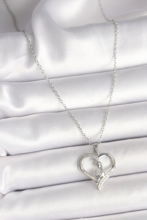 316l çelik Gümüş Renk Zincir Zirkon Taş Detaylı Kalp Model Kadın Kolye 316l çelik Gümüş Renk Zincir Zirkon Taş Detaylı Kalp Model Kadın Kolye
