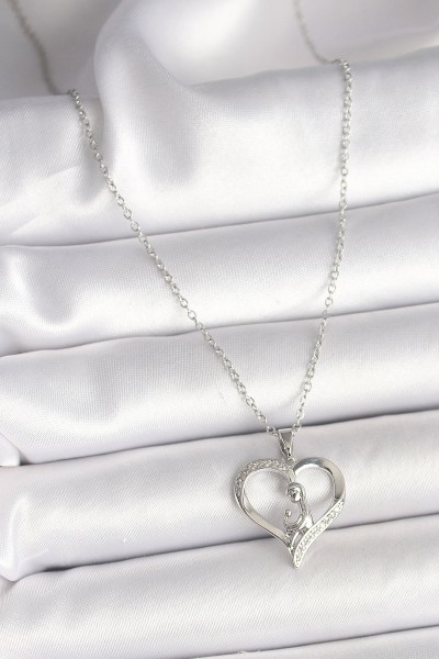 316l çelik Gümüş Renk Zincir Zirkon Taş Detaylı Kalp Model Kadın Kolye 316l çelik Gümüş Renk Zincir Zirkon Taş Detaylı Kalp Model Kadın Kolye
