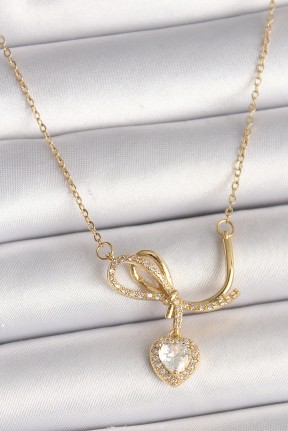 316l çelik Gold Renk Zincir Zirkon Taşlı Düğüm Sallantı Kalp Model Kadın Kolye 316l çelik Gold Renk Zincir Zirkon Taşlı Düğüm Sallantı Kalp Model Kadın Kolye