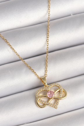 316l çelik Gold Renk Zincir Zirkon Taşlı Sonsuzluk Kalp Model Kadın Kolye 316l çelik Gold Renk Zincir Zirkon Taşlı Sonsuzluk Kalp Model Kadın Kolye