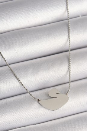 316l çelik Gümüş Renk Zincir Kuğu Model Kadın Kolye 316l çelik Gümüş Renk Zincir Kuğu Model Kadın Kolye