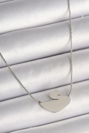 316l çelik Gümüş Renk Zincir Kuğu Model Kadın Kolye 316l çelik Gümüş Renk Zincir Kuğu Model Kadın Kolye