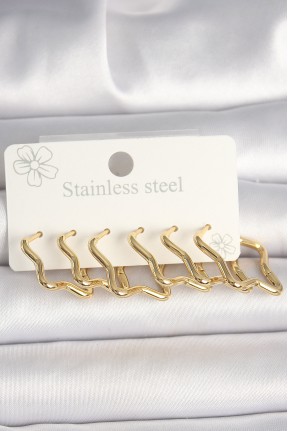 316l çelik Gold Renk Yıldız Model Kadın Küpe Seti 316l çelik Gold Renk Yıldız Model Kadın Küpe Seti