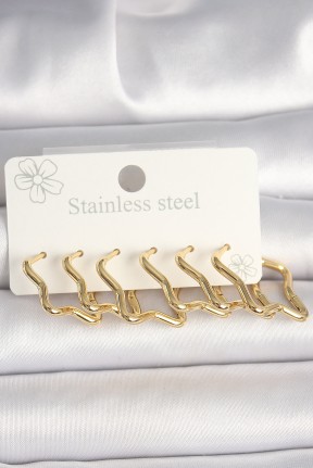 316l çelik Gold Renk Yıldız Model Kadın Küpe Seti 316l çelik Gold Renk Yıldız Model Kadın Küpe Seti