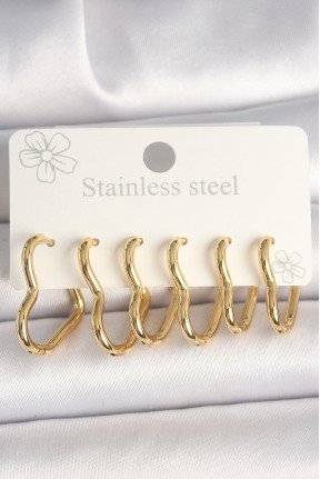 316l çelik Gold Renk Kalp Model Kadın Küpe Seti 316l çelik Gold Renk Kalp Model Kadın Küpe Seti