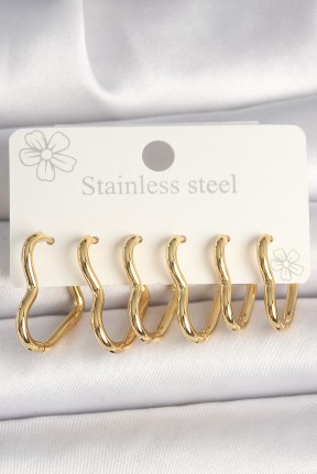 316l çelik Gold Renk Kalp Model Kadın Küpe Seti 316l çelik Gold Renk Kalp Model Kadın Küpe Seti