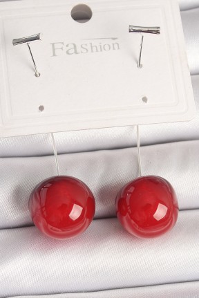 Pirinç Gümüş Renk çivi Kiraz Model Kadın Küpe Pirinç Gümüş Renk çivi Kiraz Model Kadın Küpe