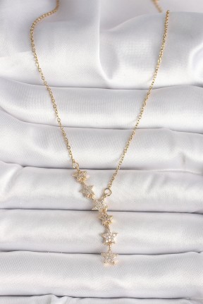 316l çelik Gold Renk Zincir Zirkon Taşlı Yıldız Model Kadın Kolye 316l çelik Gold Renk Zincir Zirkon Taşlı Yıldız Model Kadın Kolye