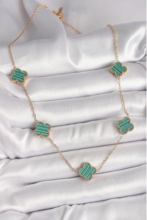 316l çelik Gold Renk Zincir Yeşil Yonca Model Kadın Kolye 316l çelik Gold Renk Zincir Yeşil Yonca Model Kadın Kolye