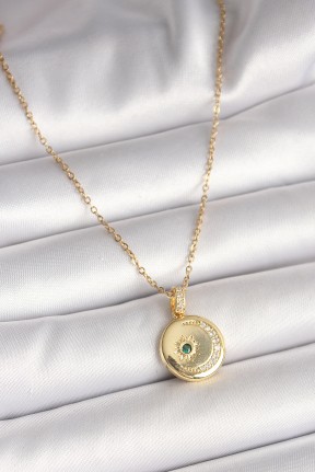 316l çelik Gold Renk Zincir Zirkon Taş İşlemeli Hilal Yıldız İşlemeli Madalyon Model Kadın Kolye 316l çelik Gold Renk Zincir Zirkon Taş İşlemeli Hilal Yıldız İşlemeli Madalyon Model Kadın Kolye