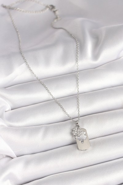 316l çelik Gümüş Renk Zincir Zirkon Taşlı Yonca Model Kadın Kolye 316l çelik Gümüş Renk Zincir Zirkon Taşlı Yonca Model Kadın Kolye