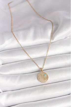 316l çelik Gold Renk Zincir Zirkon Taş İşlemeli Mavi Taş Detaylı Madalyon Model Kadın Kolye 316l çelik Gold Renk Zincir Zirkon Taş İşlemeli Mavi Taş Detaylı Madalyon Model Kadın Kolye