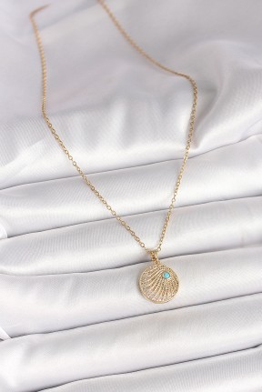 316l çelik Gold Renk Zincir Zirkon Taş İşlemeli Mavi Taş Detaylı Madalyon Model Kadın Kolye 316l çelik Gold Renk Zincir Zirkon Taş İşlemeli Mavi Taş Detaylı Madalyon Model Kadın Kolye