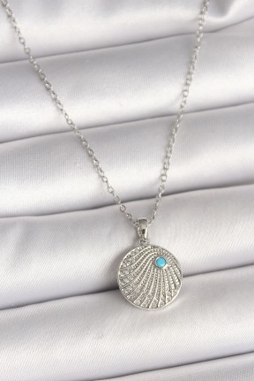316l çelik Gümüş Renk Zincir Zirkon Taşlı Mavi Taş Detaylı Madalyon Model Kadın Kolye 316l çelik Gümüş Renk Zincir Zirkon Taşlı Mavi Taş Detaylı Madalyon Model Kadın Kolye