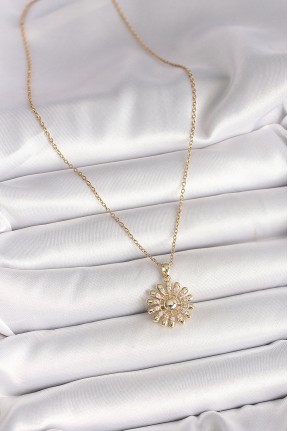 316l çelik Gold Renk Zincir Zirkon Taşlı Güneş Model Kadın Kolye 316l çelik Gold Renk Zincir Zirkon Taşlı Güneş Model Kadın Kolye