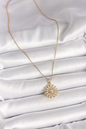 316l çelik Gold Renk Zincir Zirkon Taşlı Güneş Model Kadın Kolye 316l çelik Gold Renk Zincir Zirkon Taşlı Güneş Model Kadın Kolye