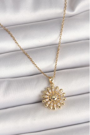 316l çelik Gold Renk Zincir Zirkon Taşlı Güneş Model Kadın Kolye 316l çelik Gold Renk Zincir Zirkon Taşlı Güneş Model Kadın Kolye