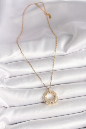 316l çelik Gold Renk Zincir Zirkon Taş İşlemeli Daire Model Kadın Kolye 316l çelik Gold Renk Zincir Zirkon Taş İşlemeli Daire Model Kadın Kolye