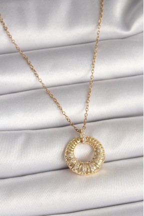 316l çelik Gold Renk Zincir Zirkon Taş İşlemeli Daire Model Kadın Kolye 316l çelik Gold Renk Zincir Zirkon Taş İşlemeli Daire Model Kadın Kolye