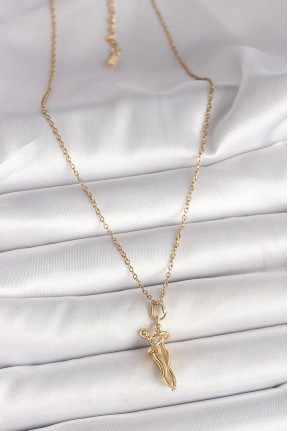 316l çelik Gold Renk Zincir Sarılma Model Kadın Kolye 316l çelik Gold Renk Zincir Sarılma Model Kadın Kolye