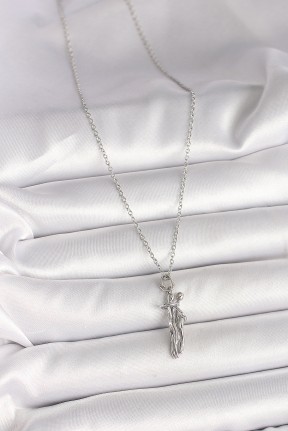 316l çelik Gümüş Renk Zincir Sarılma Model Kadın Kolye 316l çelik Gümüş Renk Zincir Sarılma Model Kadın Kolye