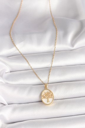 316l çelik Gold Renk Zincir Zirkon Taş Detaylı Beyaz Mineli Ağaç İşlemeli Portre Model Kadın Kolye 316l çelik Gold Renk Zincir Zirkon Taş Detaylı Beyaz Mineli Ağaç İşlemeli Portre Model Kadın Kolye