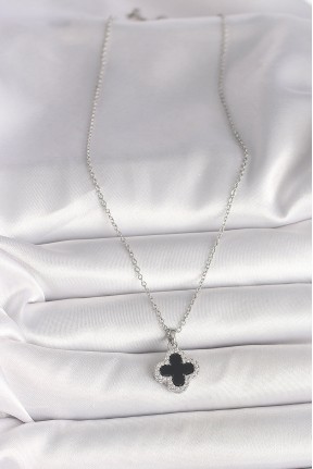 316l çelik Gümüş Renk Zincir Zirkon Taşlı Yonca Model Kadın Kolye 316l çelik Gümüş Renk Zincir Zirkon Taşlı Yonca Model Kadın Kolye