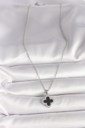 316l çelik Gümüş Renk Zincir Zirkon Taşlı Yonca Model Kadın Kolye 316l çelik Gümüş Renk Zincir Zirkon Taşlı Yonca Model Kadın Kolye