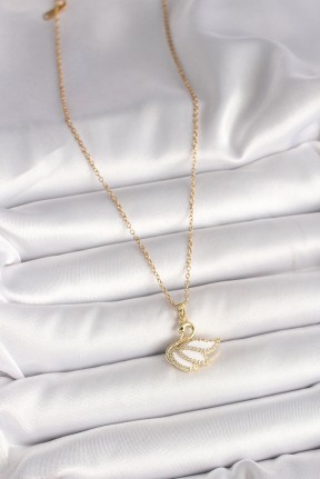 316l çelik Gold Renk Zincir Zirkon Taşlı Kuğu Model Kadın Kolye 316l çelik Gold Renk Zincir Zirkon Taşlı Kuğu Model Kadın Kolye