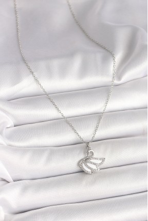 316l çelik Gümüş Renk Zincir Zirkon Taşlı Kuğu Model Kadın Kolye 316l çelik Gümüş Renk Zincir Zirkon Taşlı Kuğu Model Kadın Kolye