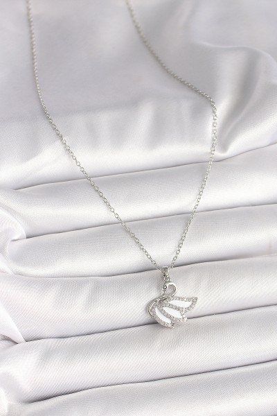 316l çelik Gümüş Renk Zincir Zirkon Taşlı Kuğu Model Kadın Kolye 316l çelik Gümüş Renk Zincir Zirkon Taşlı Kuğu Model Kadın Kolye