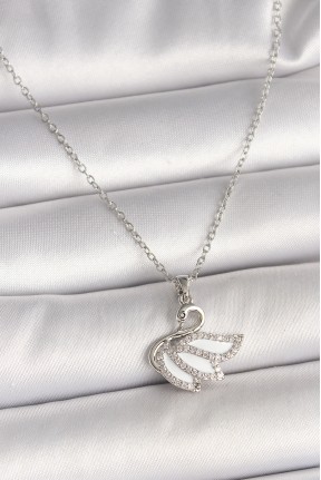 316l çelik Gümüş Renk Zincir Zirkon Taşlı Kuğu Model Kadın Kolye 316l çelik Gümüş Renk Zincir Zirkon Taşlı Kuğu Model Kadın Kolye