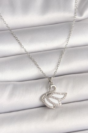 316l çelik Gümüş Renk Zincir Zirkon Taşlı Kuğu Model Kadın Kolye 316l çelik Gümüş Renk Zincir Zirkon Taşlı Kuğu Model Kadın Kolye