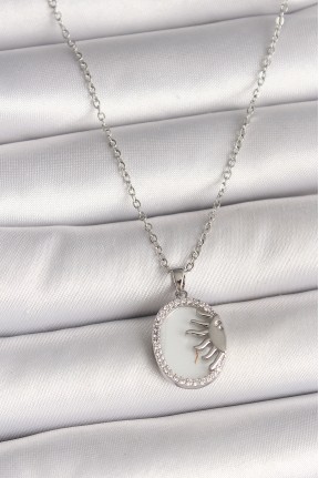 316l çelik Gümüş Renk Zincir Beyaz Mineli Gün Batımı Model Zirkon Taş Detaylı Kadın Kolye 316l çelik Gümüş Renk Zincir Beyaz Mineli Gün Batımı Model Zirkon Taş Detaylı Kadın Kolye