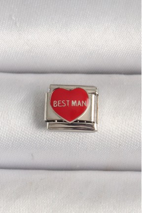 316l çelik Gümüş Renk 'best Man' Yazılı Kırmızı Kalp İşlemeli Nomination Charm 316l çelik Gümüş Renk 'best Man' Yazılı Kırmızı Kalp İşlemeli Nomination Charm