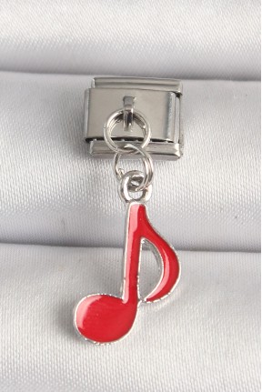 316l çelik Gümüş Renk Kırmızı Müzik Nota Model Nomination Charm 316l çelik Gümüş Renk Kırmızı Müzik Nota Model Nomination Charm