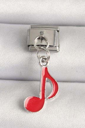 316l çelik Gümüş Renk Kırmızı Müzik Nota Model Nomination Charm 316l çelik Gümüş Renk Kırmızı Müzik Nota Model Nomination Charm